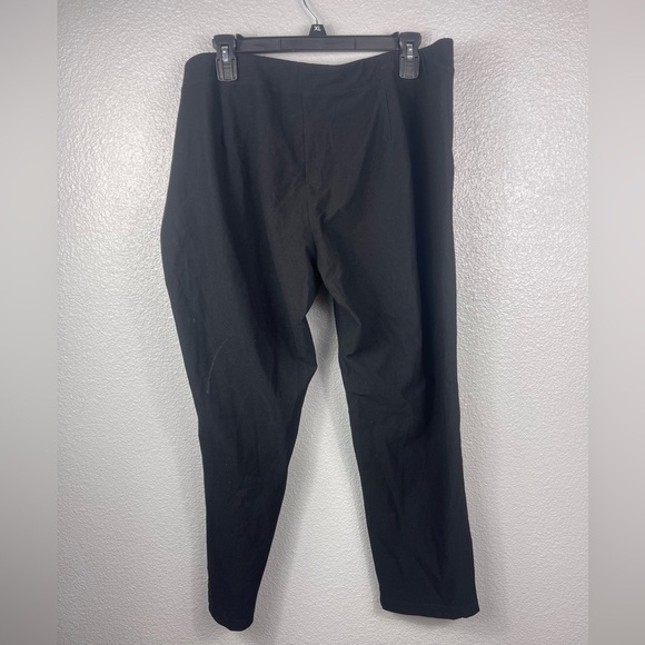 Eileen Fisher Washable Stretch Crape Pants Slim Fit Ankle Length Womens XL Black - Picture 6 of 9